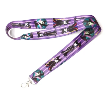 

New cartoon Maleficent Villain Neck Strap Lanyards Badge Holder Rope Pendant Key Chain Accessorie