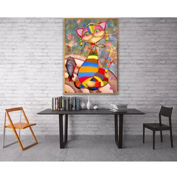 

Rainbow Cat Full Display Square/Round Animal 5D Diamond Painting Diamond Embroidery Diamond Mosaic Cross Stitch Diamand Sets