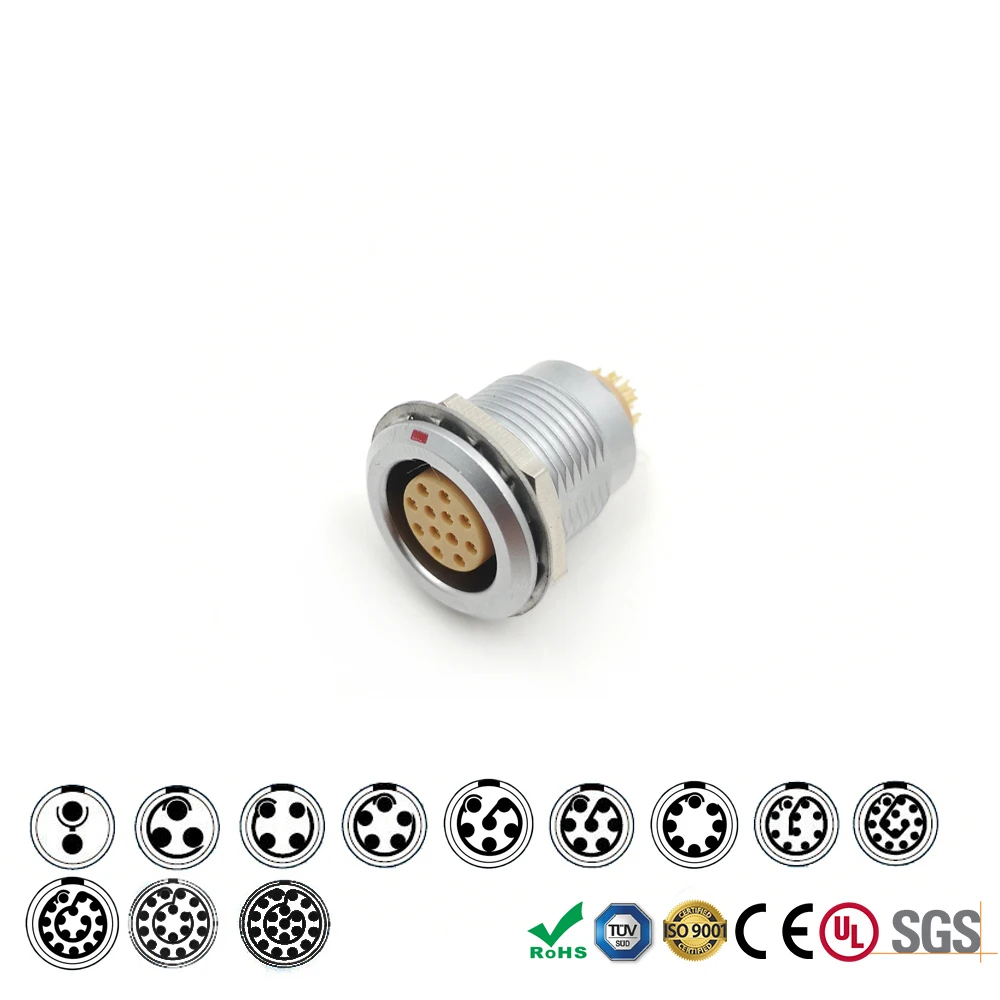 Металлический круглый разъем EGG 2B 2 3 4 5 6 7 8 10 12 14 16 18 19 pin|Соединители| |