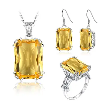 

Women Jewelry Sets Real 925 Sterling Silver Ring Earrings Necklace Pendants For Women Bohemia Silver Original 2020 Luxury Bands