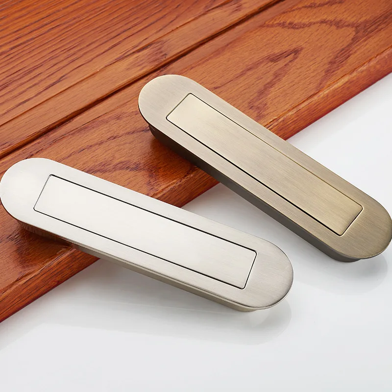 

Zinc Alloy Tatami Flush Pull Furniture Hardware Hidden Flip Handle Cabinet Wardrobe Drawer Dark Handle