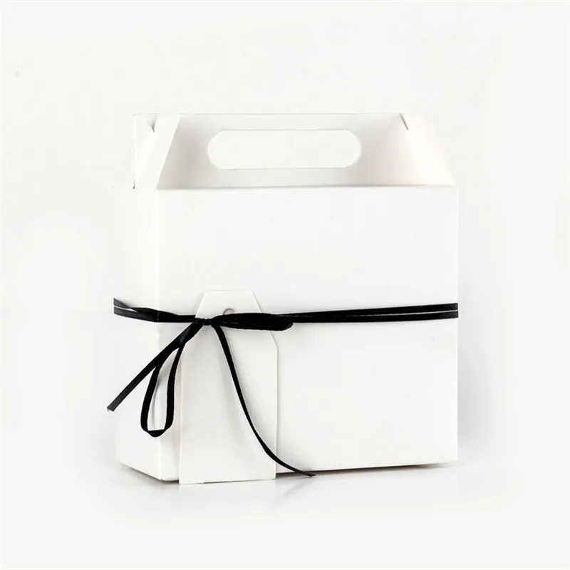 5 шт крафт-бумажная коробка с ручкой Свадебная подарочная коробка упаковка для кексов Вечеринка день рождения десерт выпечка посылка кекс и печенья коробка