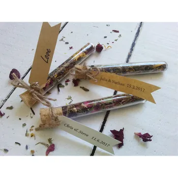

12pcs customize wedding favour bulk gift, test tube with Loose Leaf Tea, bridesmaid gifts, Wedding Bonbonniere, thank you favor