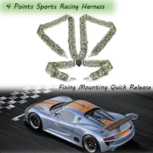 3? Car Racing Seat Belt Harness 4 Points Fixing Mounting Quick Release Universal Sports Racing Harness Nylon Racing Seat Belt
