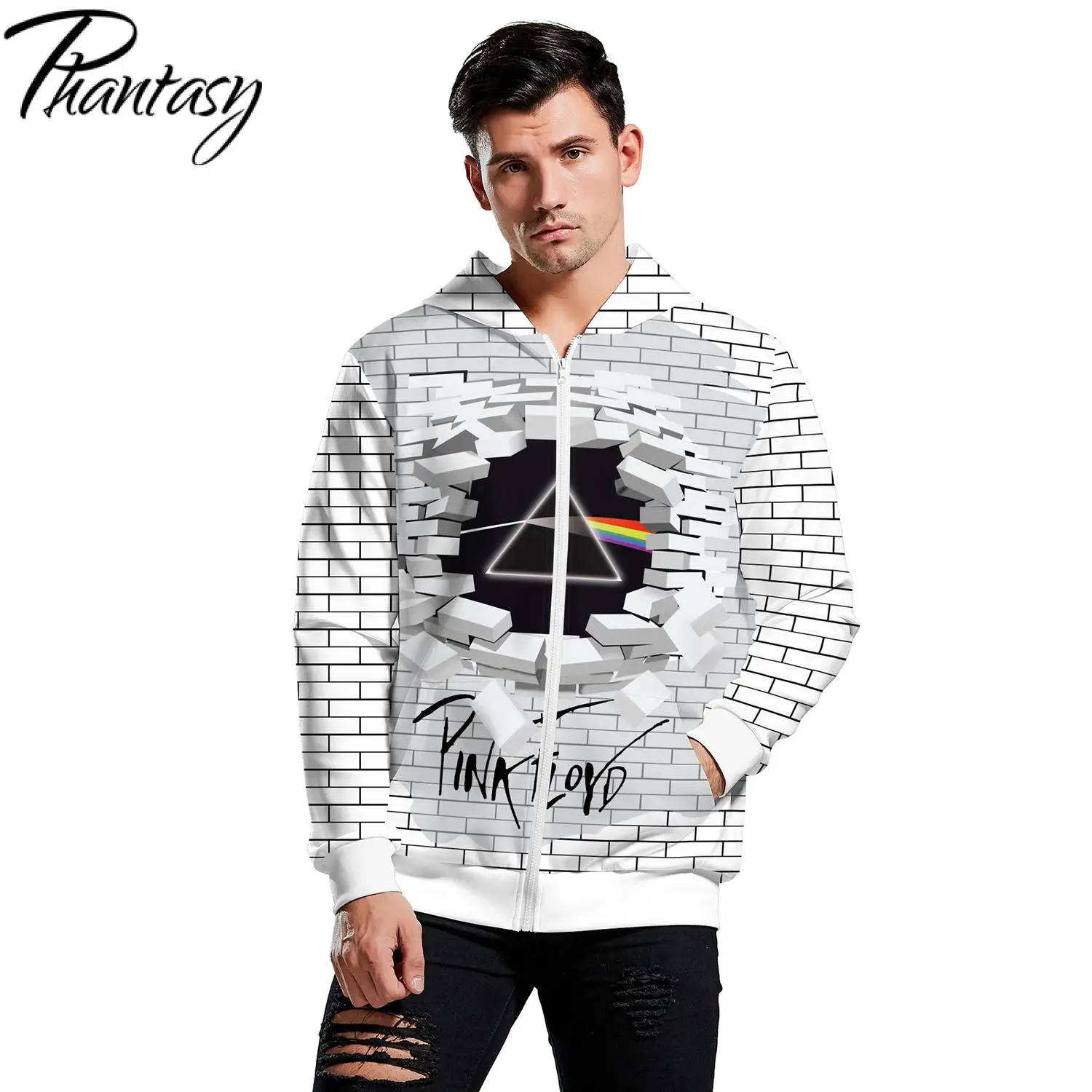 Phantasy, 3D печать, креативный дизайн, на молнии, для мужчин и женщин, топ, уличная куртка размера плюс, 2XL