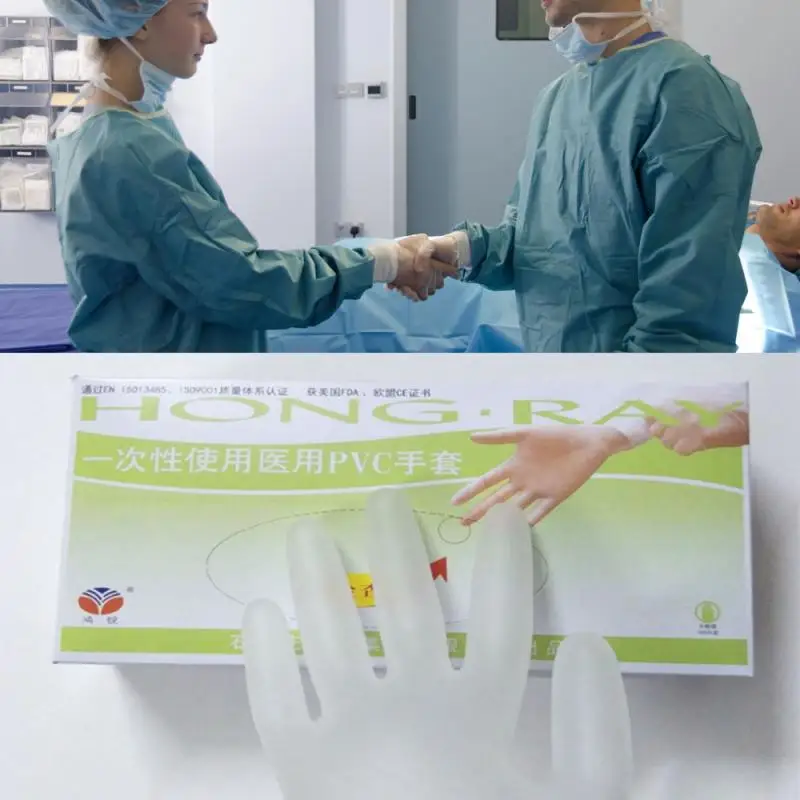 

100pcs PVC disposable Gloves natural-latex household Anti-static Gloves For Food Cleaning Cooking left and right universal