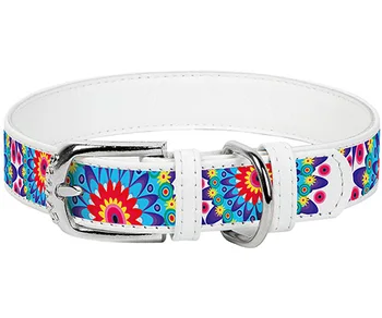 

COLLAR Leather Collar for Dogs Color white 25 mm 38 - 49 cm Collar WauDog