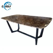 Современный стиль мраморный верх Овальный Обеденный стол с твердая деревянная рамка