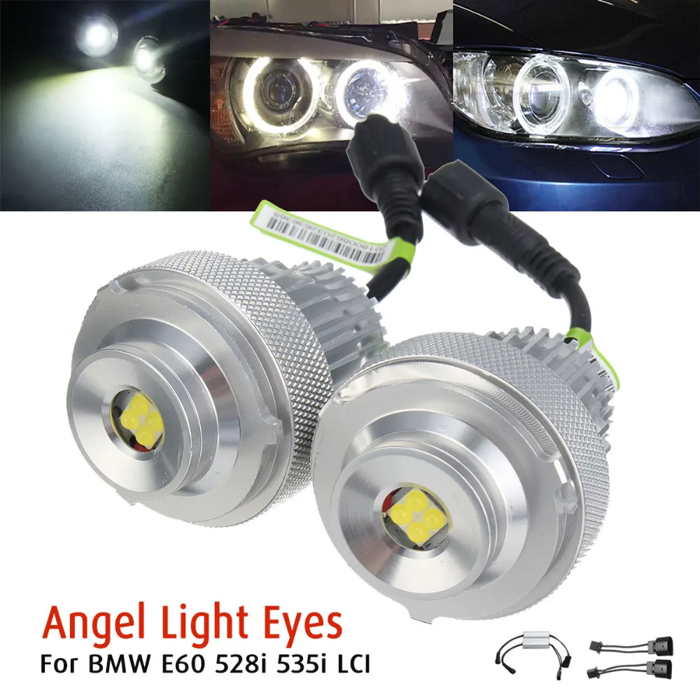 1 пара 40 Вт белый светодиодный светильник ангельские глазки Halo лампы Canbus Ошибка бесплатно для BMW E60 528i 535i LCI ангельские глазки Halo Кольцо светодиодный светильник лампа