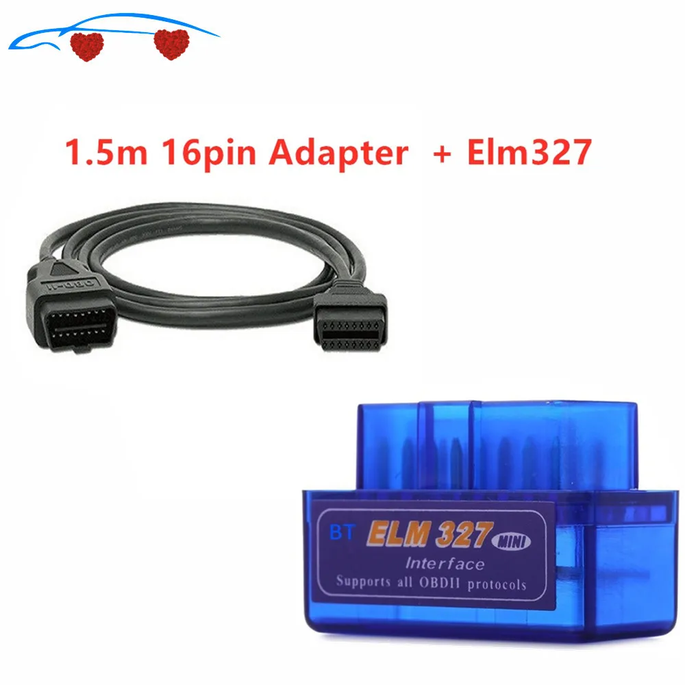Мужской к женскому разъему 16PIN Elm327 OBD OBD2 автомобильный диагностический адаптер