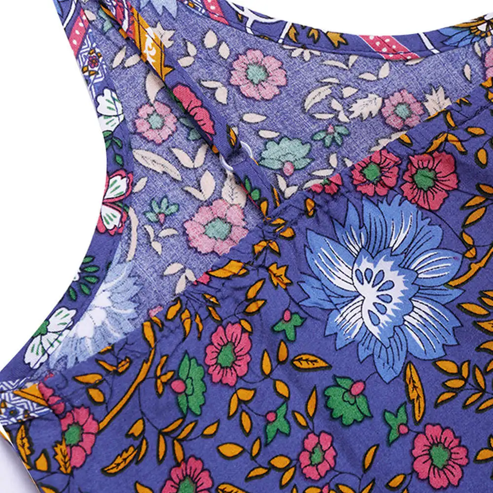 ARXIPA Boho пляжное платье на бретельках мини-платья Сарафан с u-образным вырезом пляжная одежда летнее сексуальное Утягивающее бикини с принтом с рюшами и открытой спиной