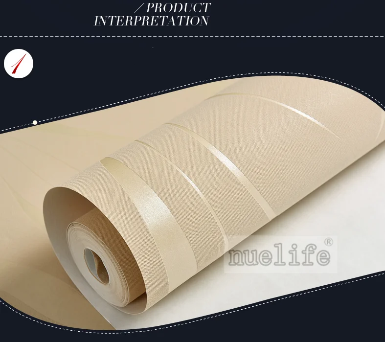 Simple modern gold striped wallpaper plain non-woven wallpaper living room modern minimalist bedroom solid color home wallpaper