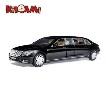 

KIDAMI 1:32 Alloy Model Car Toy Long Diecast Car Maybach S600 Pull Back Sound & Light Collection For Children's Gifts
