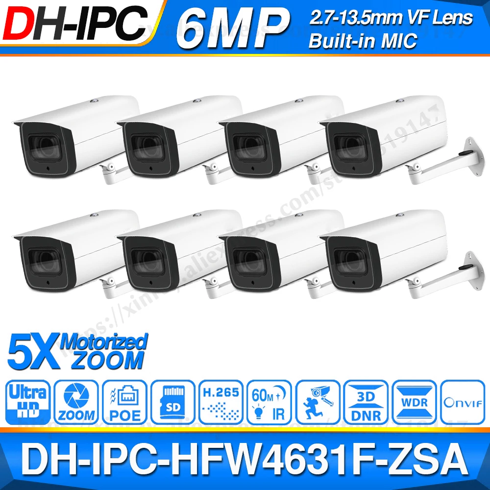 Оптовая Продажа DH IPC HFW4631F ZSA 6MP сетевая IP камера 2 7 13 5 мм VF объектив 60 м IR Micro SD слот