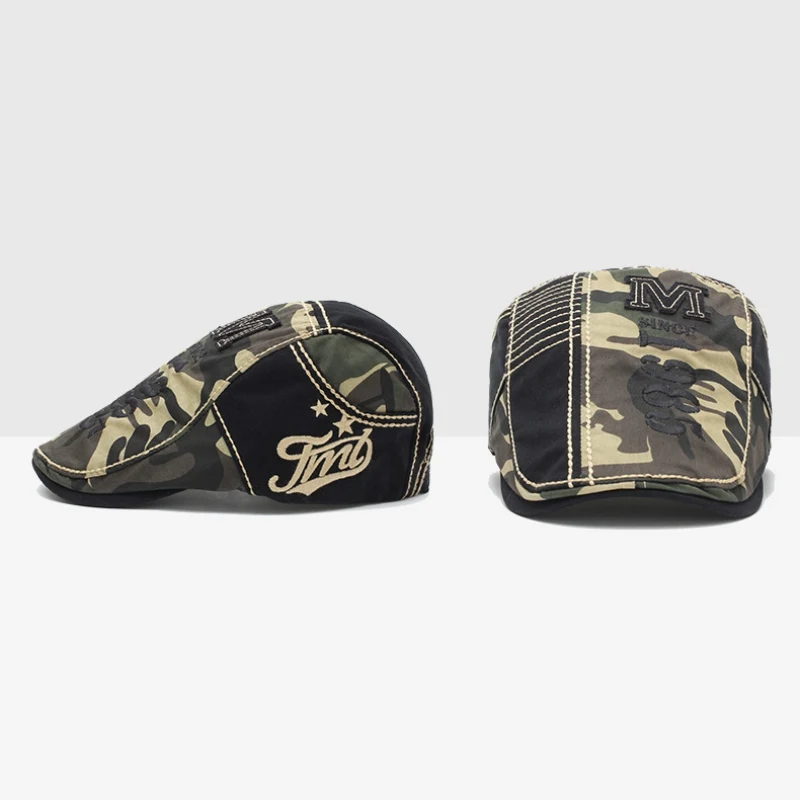 Cotton Men Beret Cap Adjustable Hats Men Women Lvy Cowboy Hat Golf Driving Summer Flat Cabbie Newsboy Caps Outdoor Camping Hikin