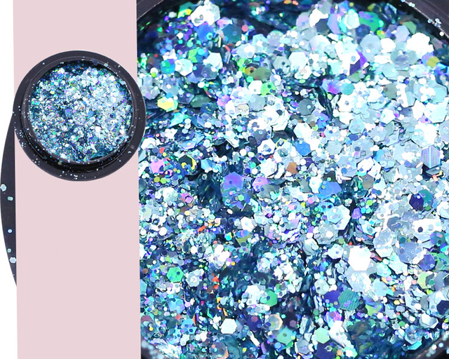 Box Nail Art Glitter Powder Mermaid Sequins Sparkly Iridescent Pigment Japanese Style Flakes Nail Art Decoration