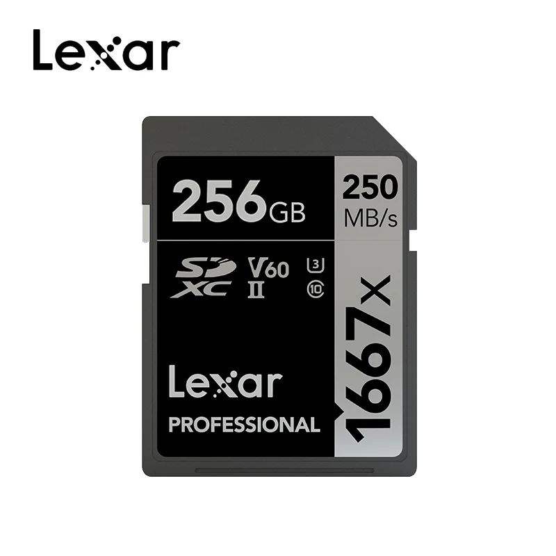 Lexar SD карты 1667X 250 МБ/с. 64 Гб 128 256 SDXC UHS-II U3 флэш-карта памяти для 3D 4K цифровой Камера
