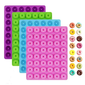 

1pcs 48 Cavity Mini Donut Mold Silicone Chocolate Molds Biscuit Cake Cupcake Mould Ice Cube Baking Tray Cake Decorating Tools