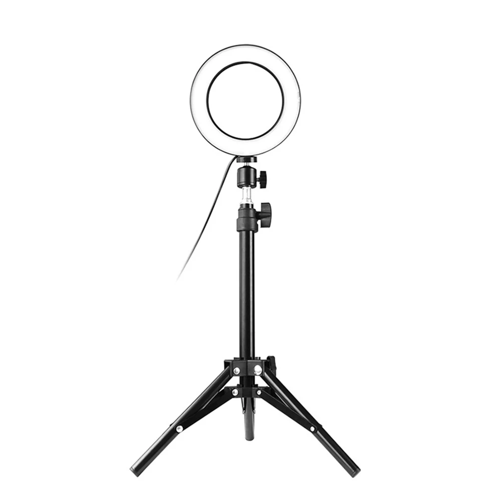 Лампа для селфи круглая селфи камера лампа с Телескопический штатив 200 мм диаметр ширина USB питание 10 уровней 360 °
