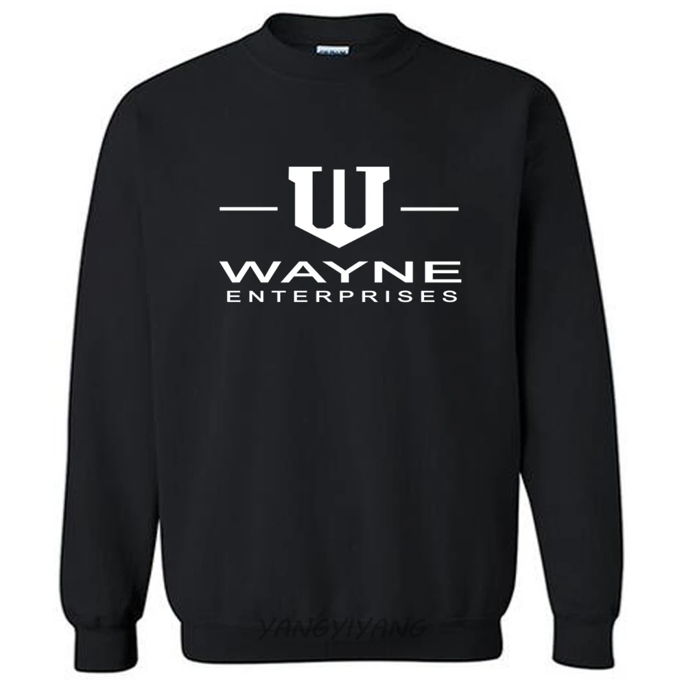 Wayne industries Мужская Роскошная брендовая толстовка из хлопка, модные толстовки, осенние толстовки в стиле хип-хоп, новая одежда - Цвет: black