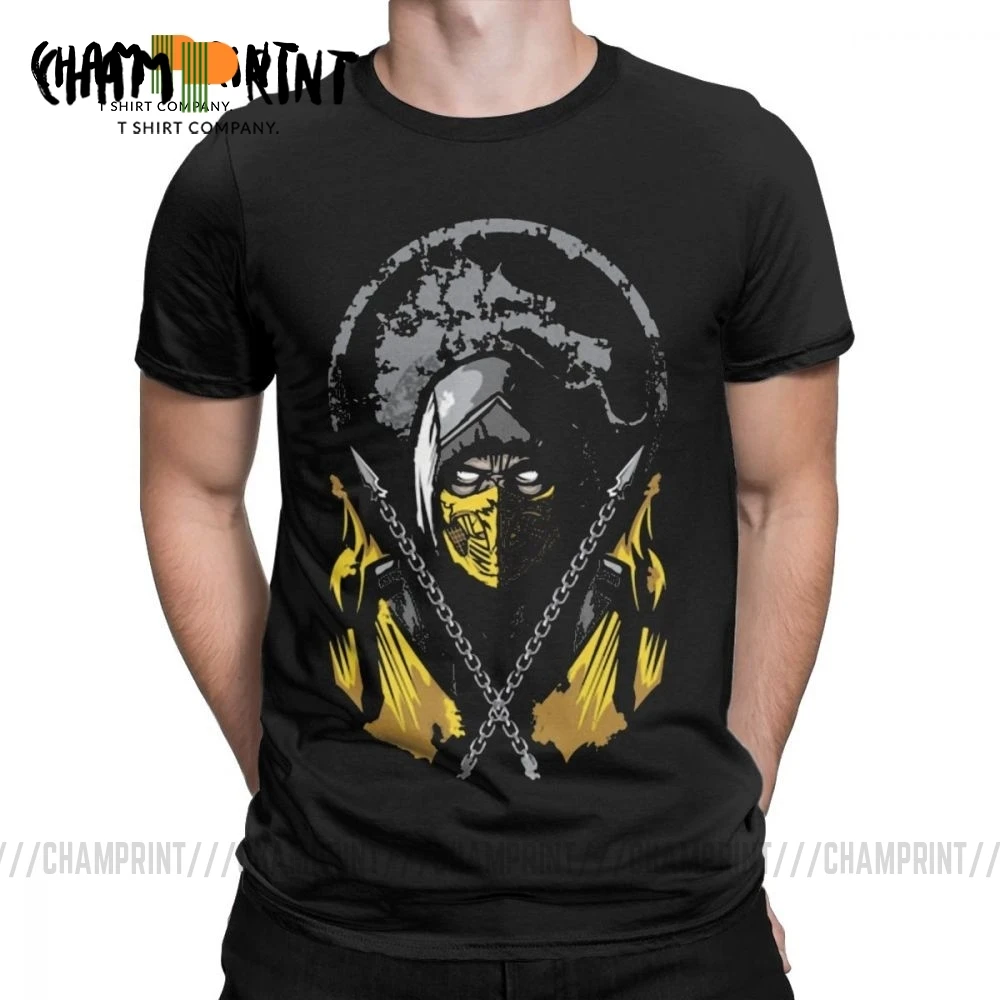 Мужские футболки Mortal Kombat Scorpion MK11 новинка популярная футболка для файтингов