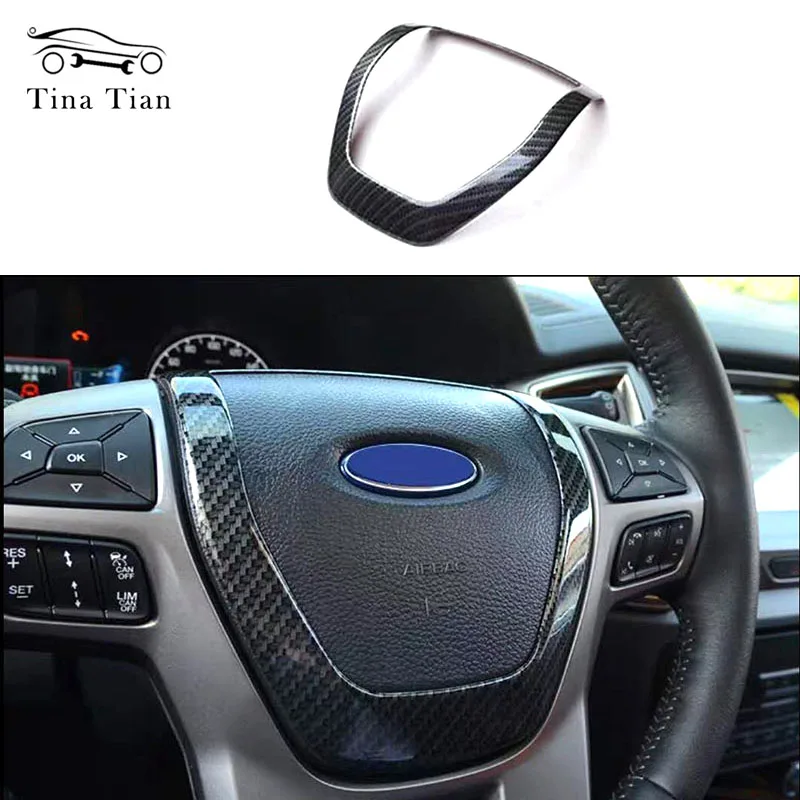 Чехол на руль из углеродного волокна подходит для Ford Ranger Everest Endeavor 2015 2016 2017 2018 2019 |