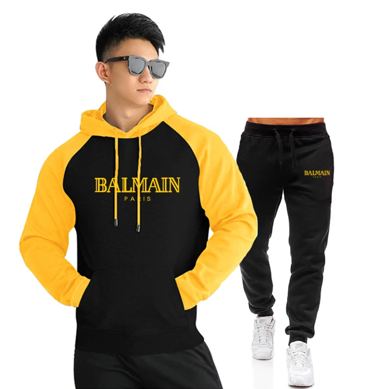 

Pullover Sets Men Tracksuits 2020 Casual Hoodies Pants Mens Sportswear Pant Hoody Sweatshirt Male Suits Jogging Sweatpant 2 Pcs