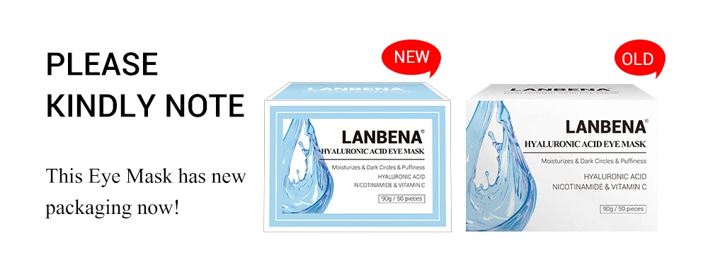 

LANBENA Hyaluronic Acid Eye Mask Eye Patch Eye Care Reduces Dark Circles Bags Eye Lines Ageless Lifting Firming Skin Care 50PCS