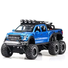 Новинка, 1:32, Ford Raptor F150, большое литое колесо, литая под давлением, модель автомобиля со звуком, светильник, оттягивающий назад, автомобиль, игрушки для детей, подарки на Рождество