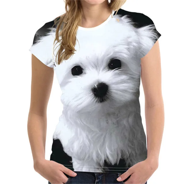 Fashion Lovely Dog 3D Print Women Ladies Girls T-Shirt Animal Harajuku Round Neck Short Sleeve Unisex Summer Tops & Tees XXS-6XL Dog-61808
