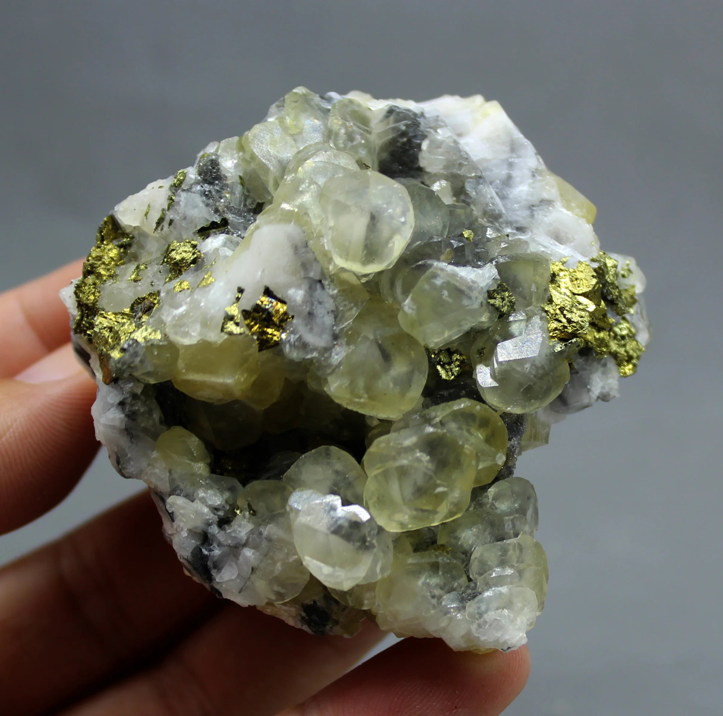 

187g Natural Chalcopyrite and calcite symbiotic minerals stones and crystals healing crystals quartz gemstones free shipping