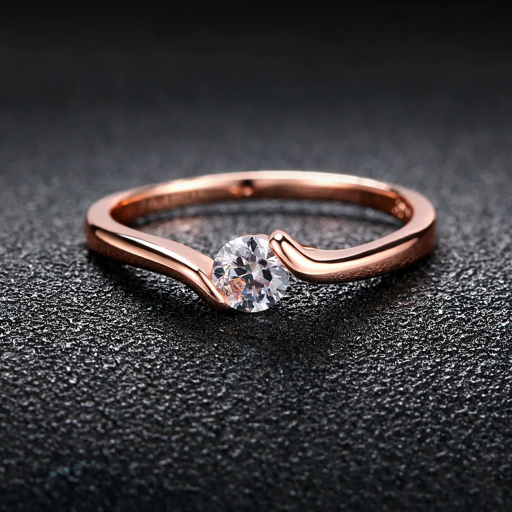 Double Fair Cubic Zirconia Engagement Wedding Rings For Women Crystal Solitaire Women's Marriage Promise Ring