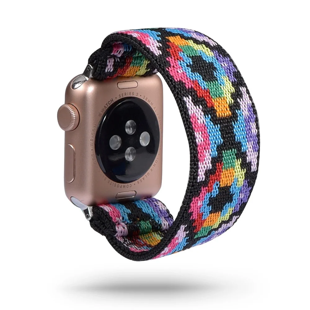 Женский/Женский резной ремешок для apple watch 5 band 40 мм 44 эластичный браслет series 4 3 2