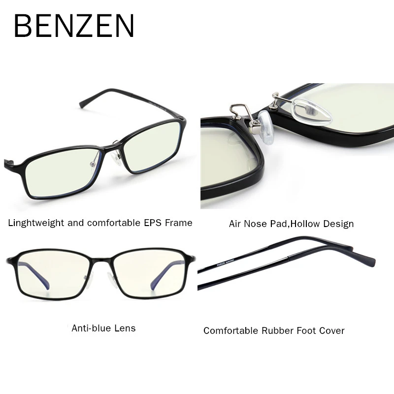 BENZEN, компьютерное стекло es, анти-синий светильник, стекло, мужские очки для чтения, защитные очки, очки для глаз, es очки, игровые очки для женщин