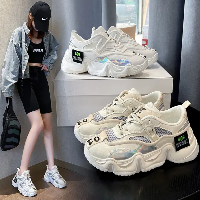 Women Casual Shoes New Trend Fitness Shoes Women Fashion Sneakers Walking Shoes Thick Bottom Student Shoes Women Vulcanize Shoes