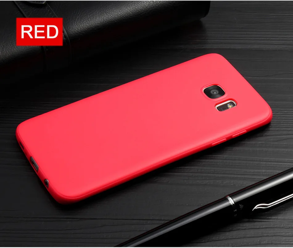Red ITEUU Ультратонкий Мягкий матовый чехол из ТПУ для samsung Galaxy S7 S7 Edge чехол s задняя крышка оболочка для samsung S7 S7Edge - Цвет: Red