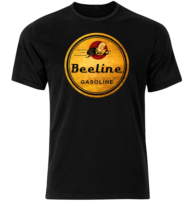 Хлопковая футболка с надписью Beeline Gasoline базовые модели футболок короткими и