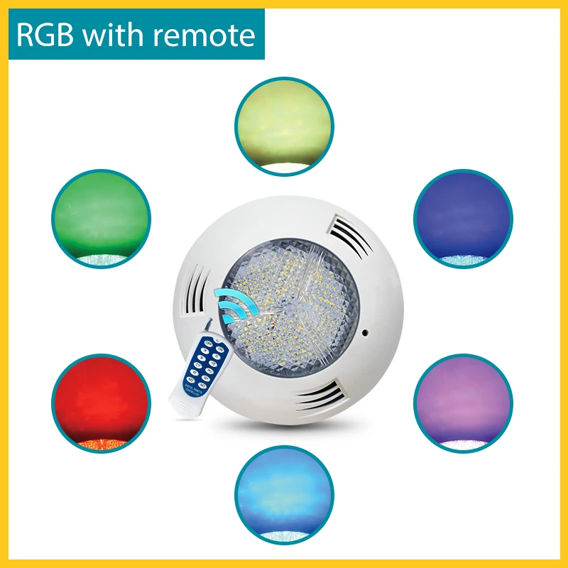 Настенный светодиодный светильник для бассейна 24 Вт 36 Вт IP68 водонепроницаемый 12 в RGB подводный светильник - Испускаемый цвет: RGB with Remote AC12