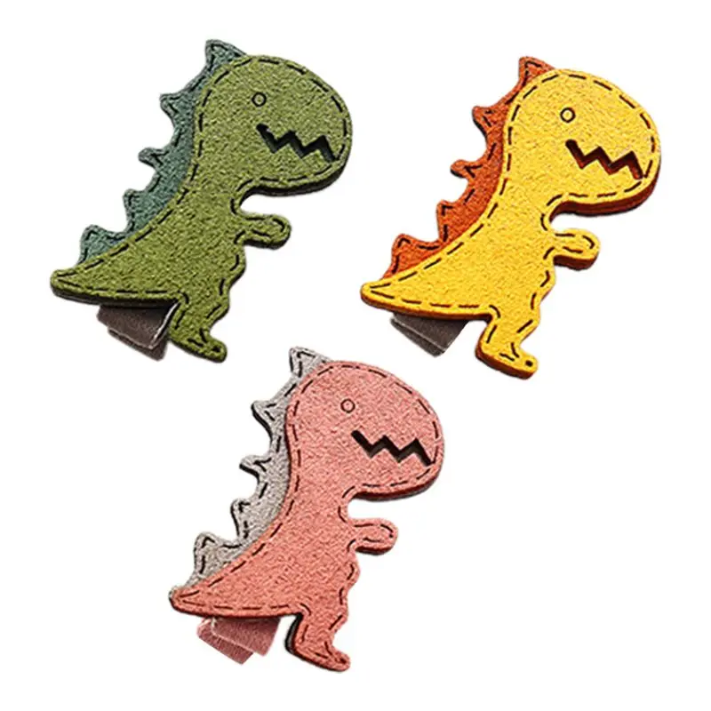 Grampos de cabelo de dinossauro 3 com desenhos fofos grampos