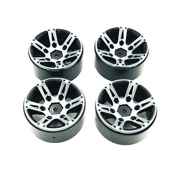 

4Pcs Rc Rock Crawler Wheel Rim 1.9 Inch Beadlock For 1/10 Axial Scx10 90046 Tamiya Cc01 D90 D110 Tf2 Traxxas Trx-4(Black)