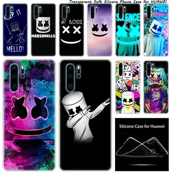 Перейти на Алиэкспресс и купить Роскошный силиконовый чехол DJ marshmallow для huawei NOVA 3 3i 5 5i P20 P30 Pro P9 P10 P8 Lite 2017 P Smart Z Plus 2019 Модный чехол