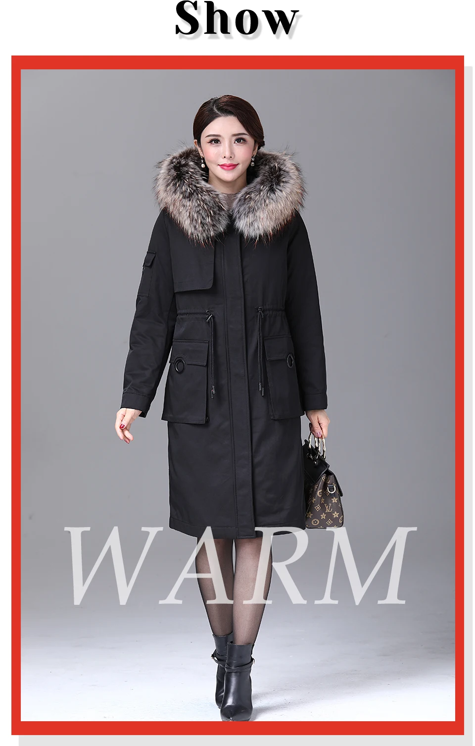 Зимняя женская парка на утином пуху, длинная Ультралегкая пуховая куртка с натуральным мехом, роскошное высококачественное пуховое пальто#8925