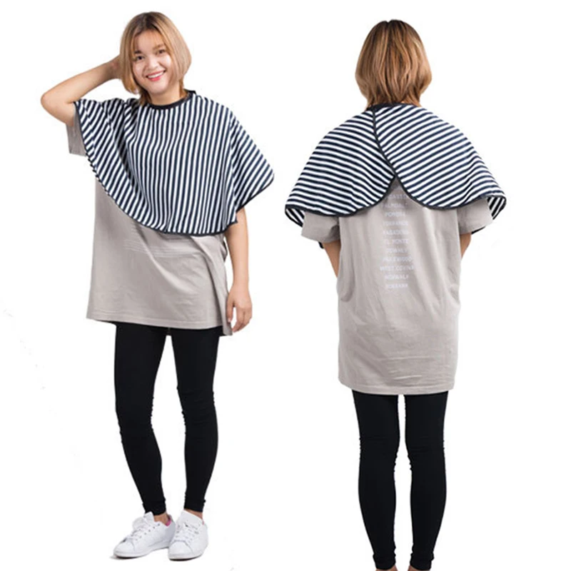 1 шт., Парикмахерская накидка в черно-белую полоску, накидки для стрижки волос, водонепроницаемый воротник, накидка для окрашивания волос, фартук, Новинка