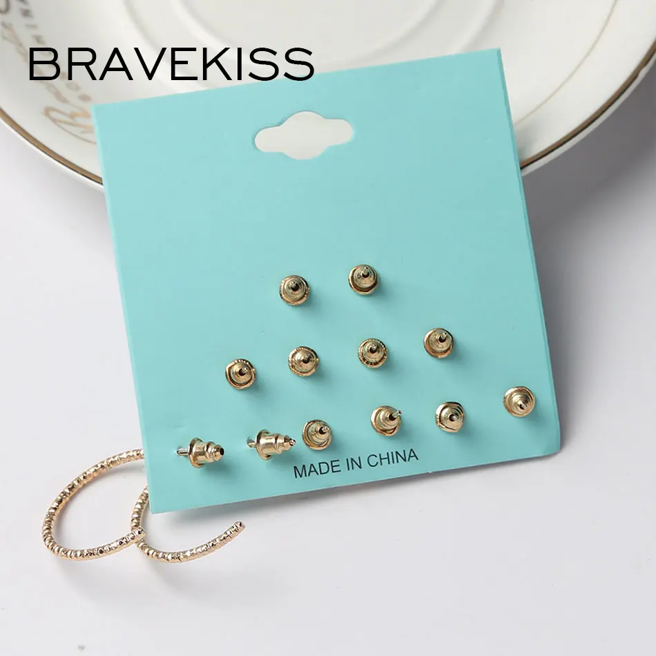 BRAVEKISS роскошные маленькие жемчужные серьги 6 пар набор звезда CZ Ретро стиль