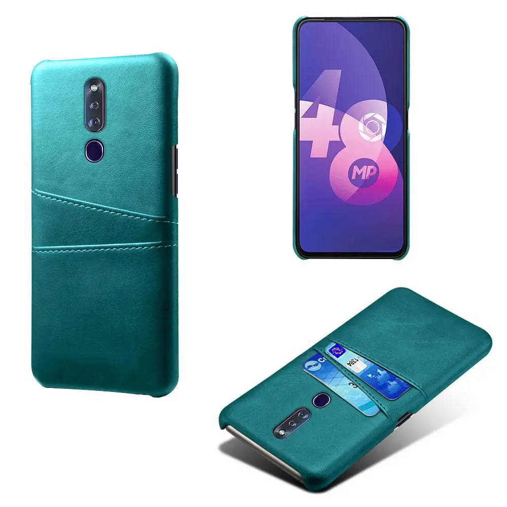 Высококачественный защитный чехол для OPPO F11 Pro A79 A71 A59 A53 A7 AX5S A5S A3S A1K чехол со слотами для карт из искусственной кожи+ PC чехол для OPPO F7 F5 Молодежные F1 плюс Капа - Цвет: Green