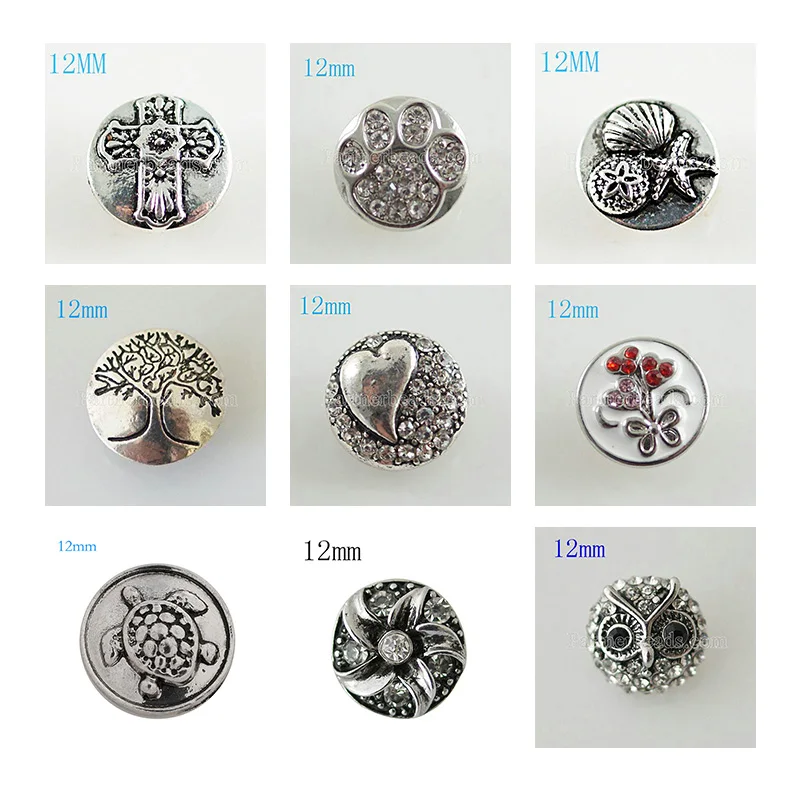 Cross Tree Love 12mm Rhinestone Charms Metal snap button DIY jewelry KS2005 | Украшения и аксессуары