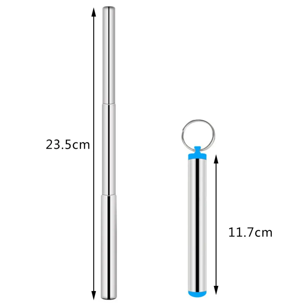 Портативная телескопическая соломинка из нержавеющей стали для путешествий, складывающиеся 304 пищевые красочные упаковочные наборы из нержавеющей стали