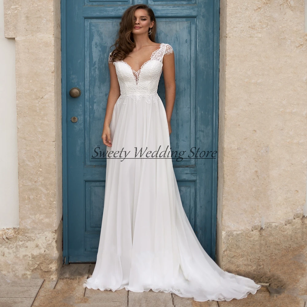 White/Ivory Beach Wedding Dresses Plus ...