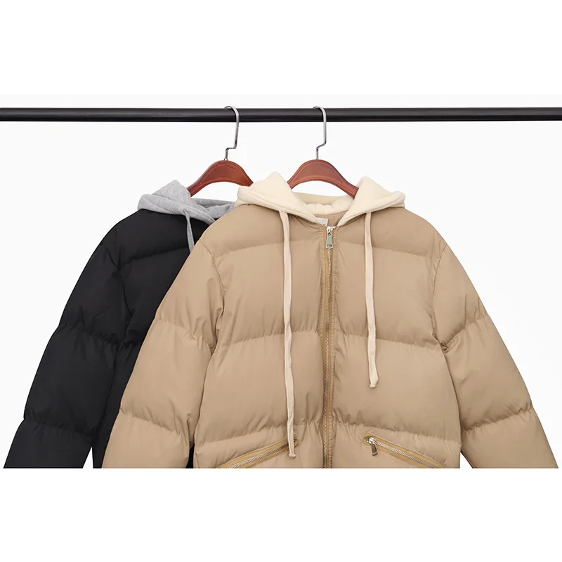 

2018 New Style Korean-style Embroidered Letters Hooded Thick Cotton-padded Clothes Women's Loose-Fit Students down Coat Winter F