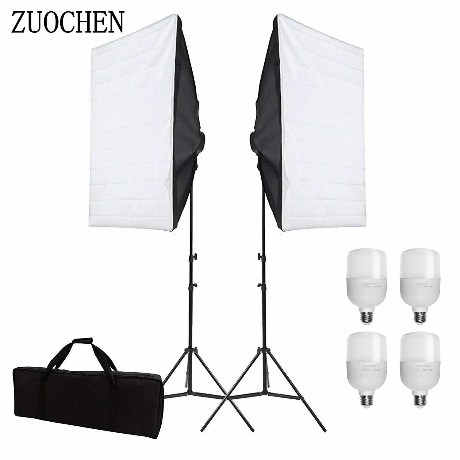 ZUOCHEN фотостудия 4x25 Вт Светодиодный светильник ing Kit 2" x 28" софтбокс фото студия набор светильник для Facebook Live